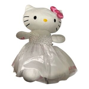 Hello Kitty Build A Bear 2025 Plush White,  Pink Bow 18”  Bride Wedding 👰🏻🤍